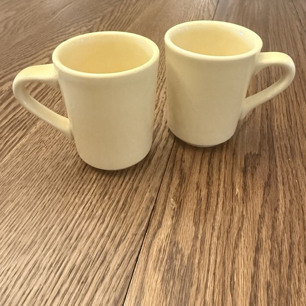 2 Homer Laughlin Fiesta Yellow Denver Mugs Set HLC Fiesta Coffee Cups EUC
